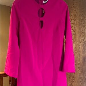 Zara Fuchsia Cutout Long Sleeve Dress